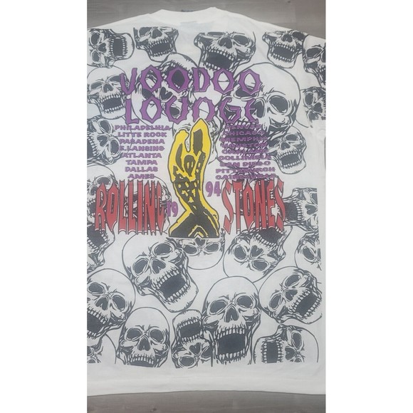 Rolling Stones Tshirt All Over Print Voodoo Lounge Modern 1994 US Tour XL Tongue - Picture 9 of 11